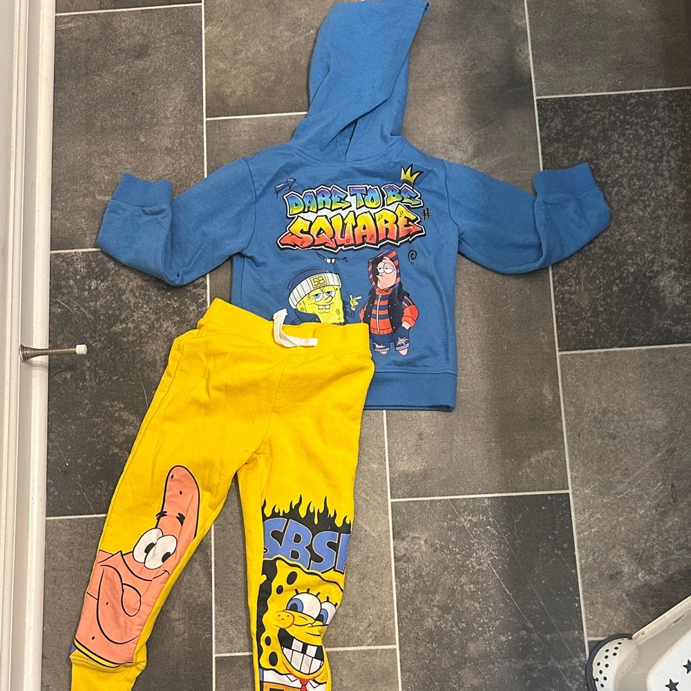 SpongeBob Hoodie and Yellow Pants Set